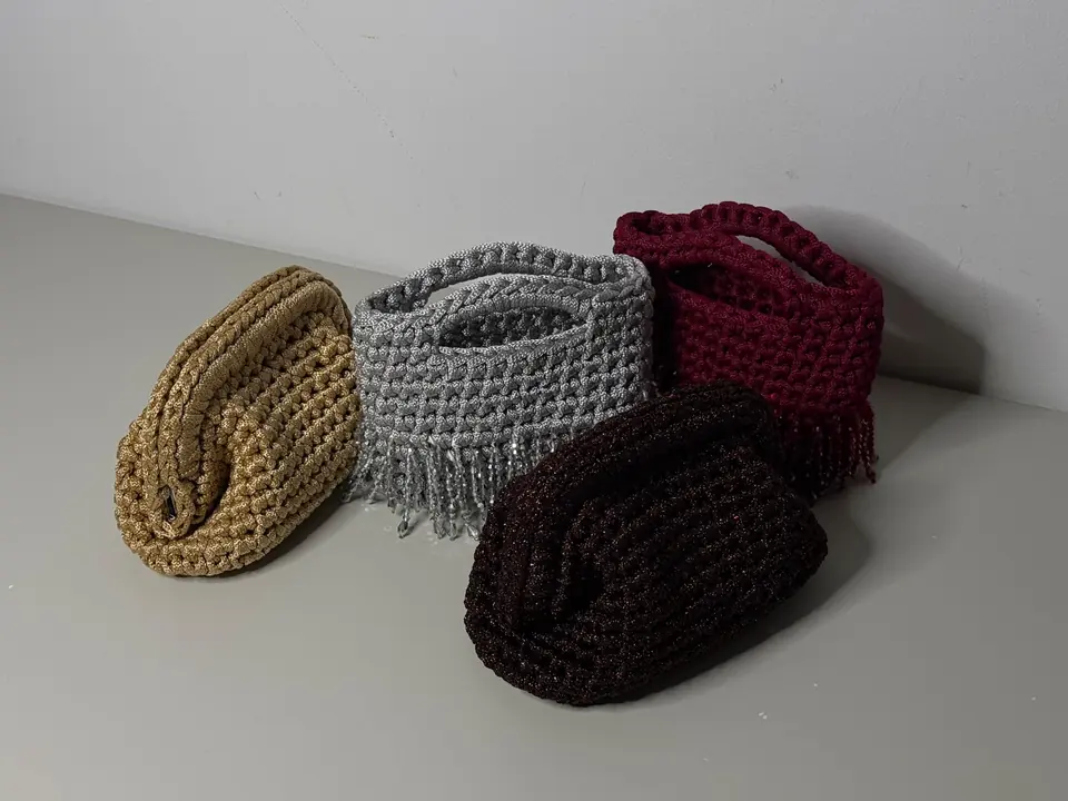 Borse crochet Le Mama fotografate insieme